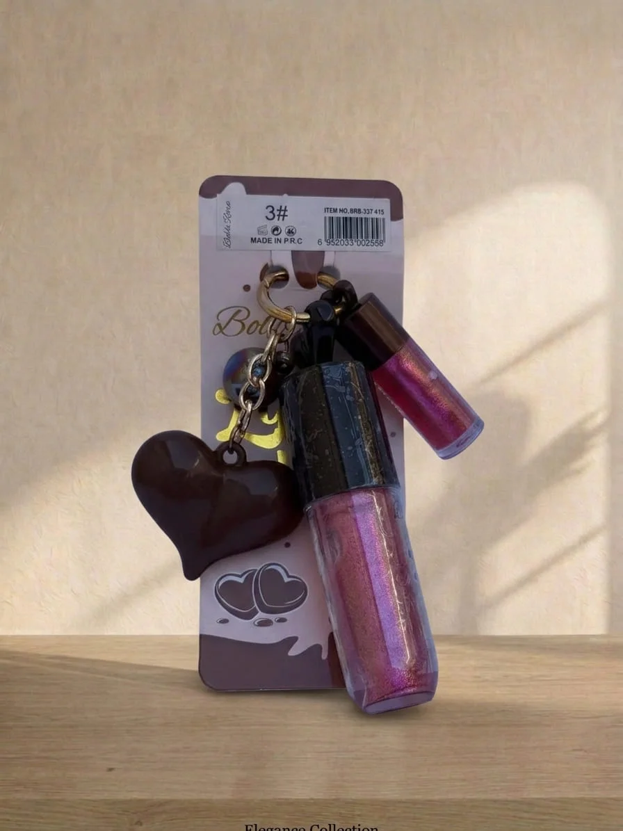 GLOSS LABIAL COM CHAVEIRO DE CORAÇAO BOBBE RARA
