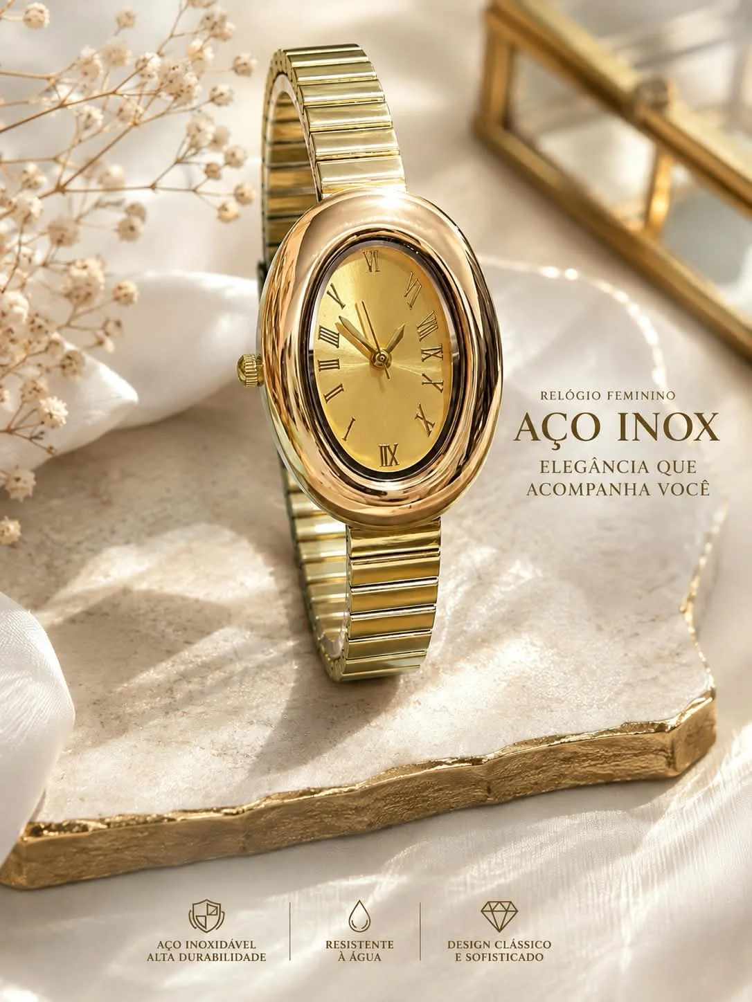 RELÓGIO FEMININO AÇO INOXIDAVEL